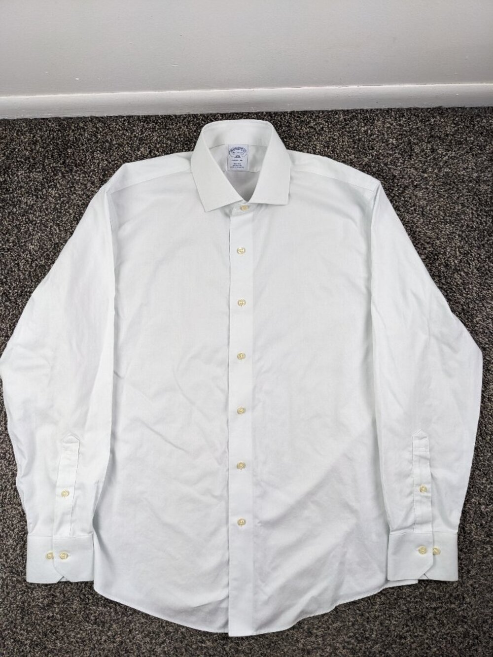 2023 Brooks Brothers Dress Shirt Non Iron White Long Sleeve 16 34/35 Regular Fit